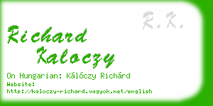 richard kaloczy business card