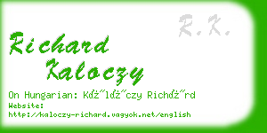 richard kaloczy business card